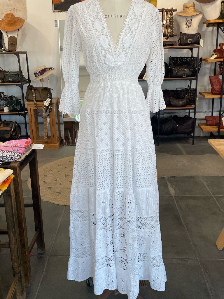 Temptation Positano Wasabi Maxi Dress In Bianco